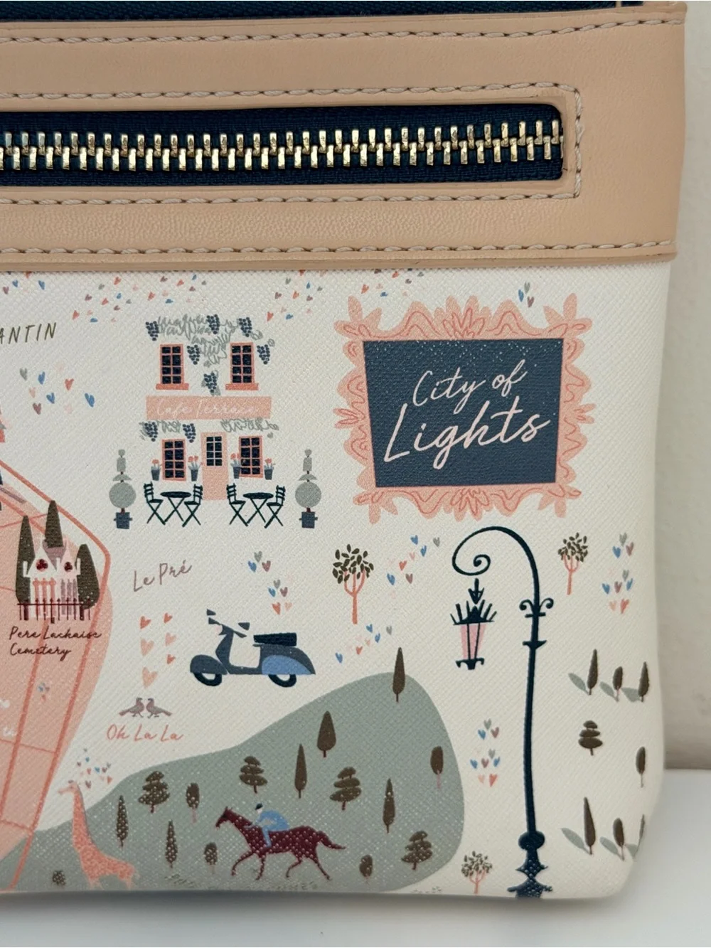 Spartina 449 City of Lights Paris Scout Wristlet Map Print  Clutch collectible